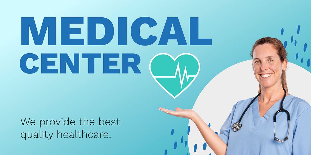 Medical center Twitter post template, healthcare campaign vector