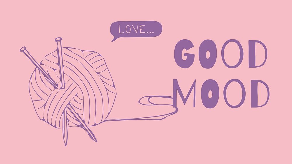 Good mood blog banner template, knitting design vector