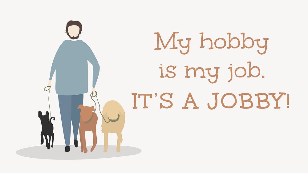 Dog walker blog banner template, editable hobby design vector