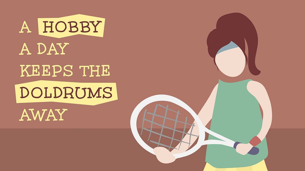 Tennis blog banner template, editable hobby design vector
