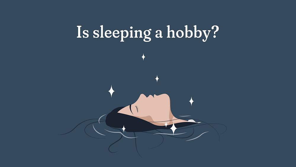 Sleeping hobby blog banner template, aesthetic design vector