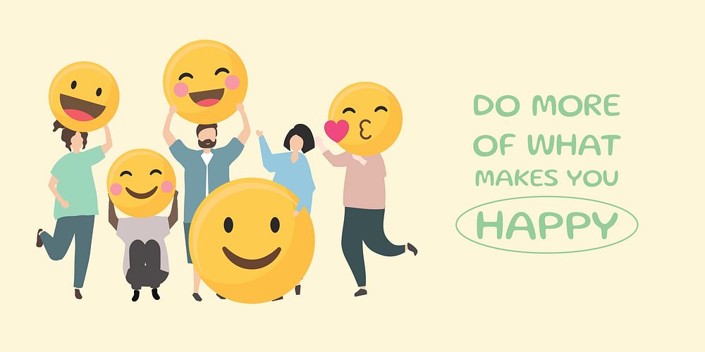 Happy emoji Twitter post template, editable design vector