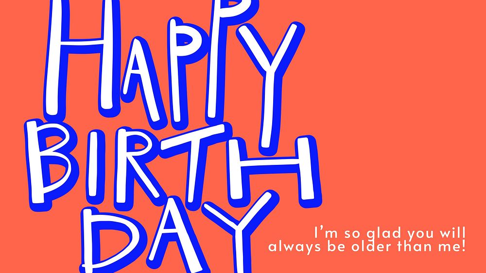 Birthday greeting blog banner template, colorful typography vector