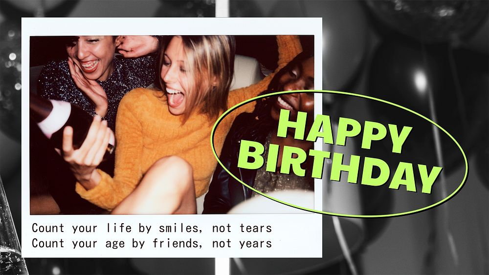 Birthday party blog banner template, celebration photo psd