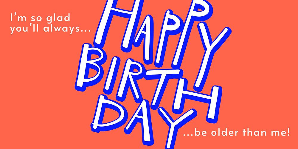 Birthday greeting Twitter post template, colorful typography vector