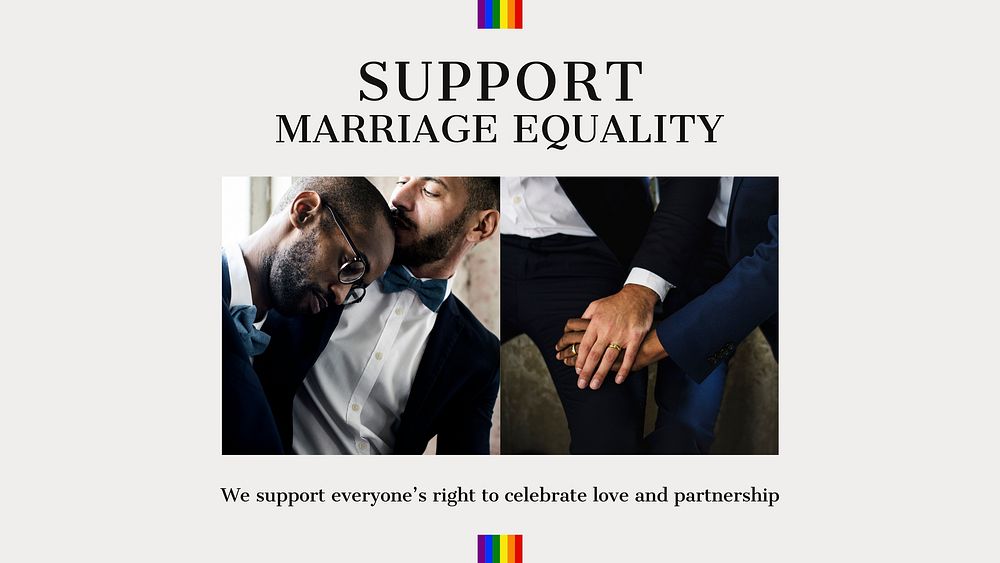Marriage equality presentation template, gay rights campaign vector