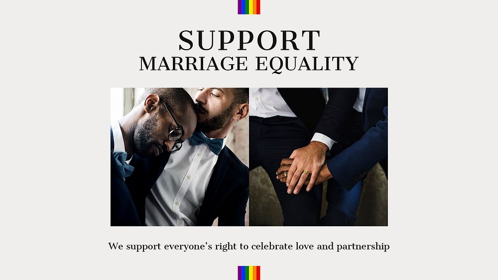 Marriage equality presentation template, gay rights campaign psd