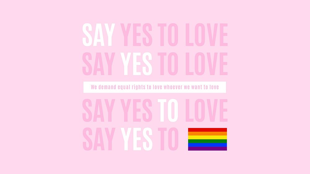 LGBTQ love presentation template, pink aesthetic design psd