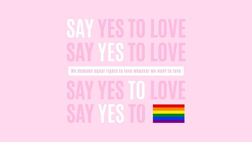LGBTQ love presentation template, pink aesthetic design vector