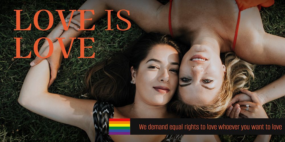 LGBTQ love Twitter post template, Pride Month celebration vector