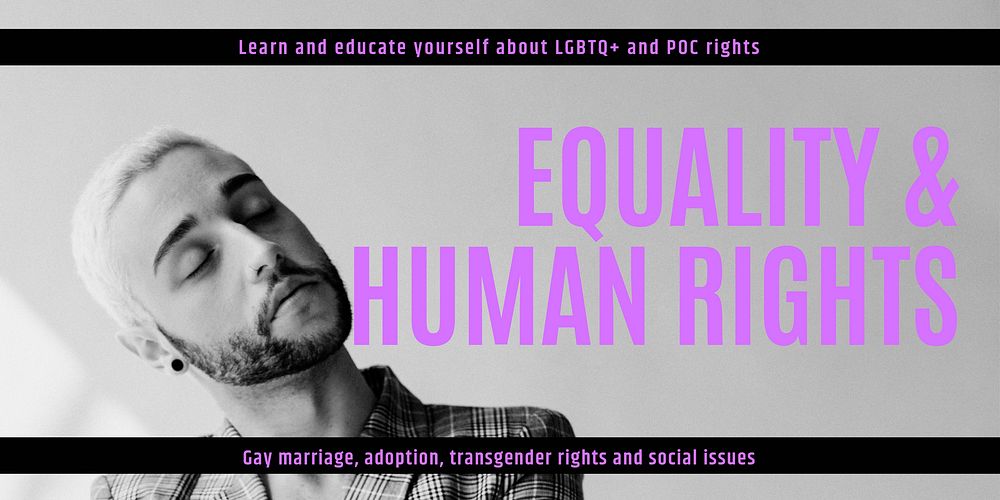 Human rights Twitter post template, LGBTQ, equality campaign vector