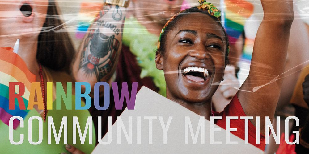 Rainbow community Twitter post template, gay pride celebration vector