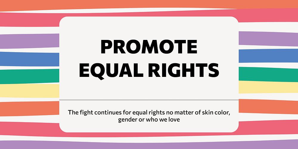 Equal rights Twitter post template, Pride Month celebration vector