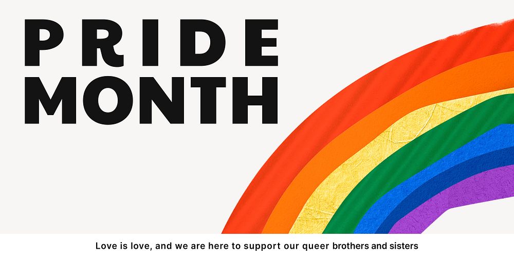 Pride month Twitter post template, LGBTQ community support campaign vector