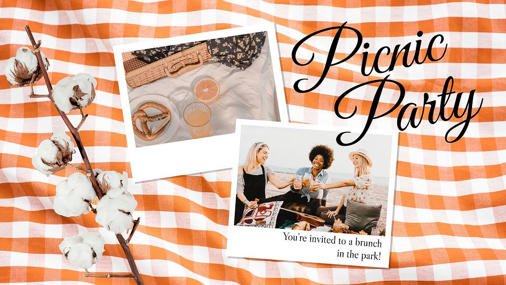 Picnic Facebook event cover template vector