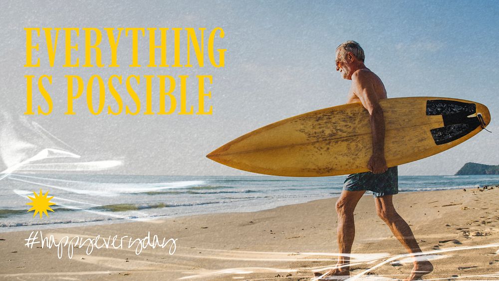 Everything is possible blog banner template, Summer aesthetic vector