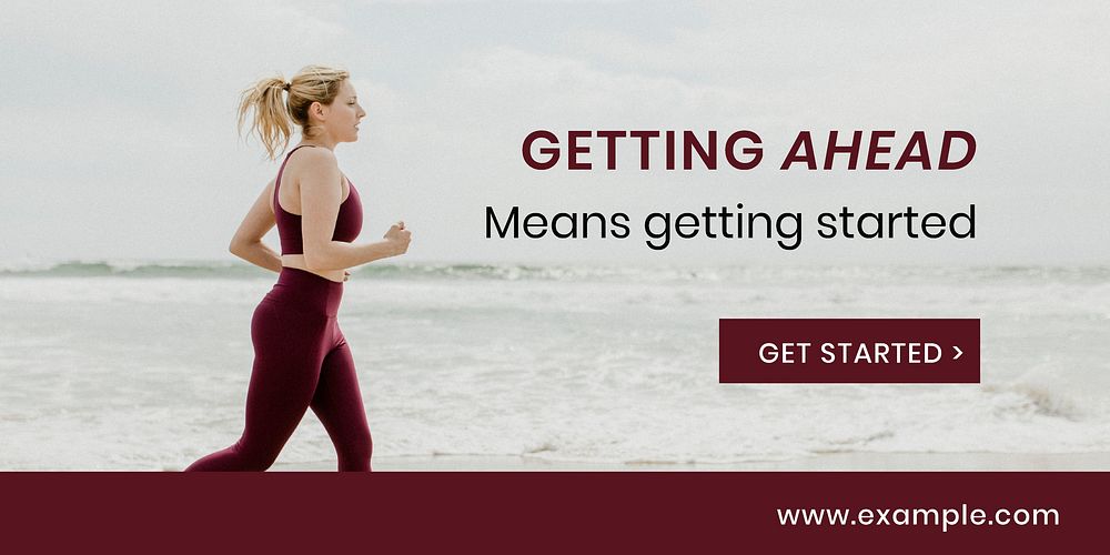Jogging woman Twitter post template, wellness ad vector