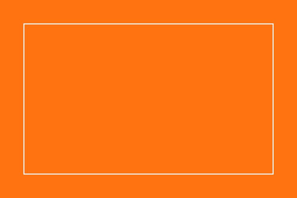 Bright orange background, minimal line frame design