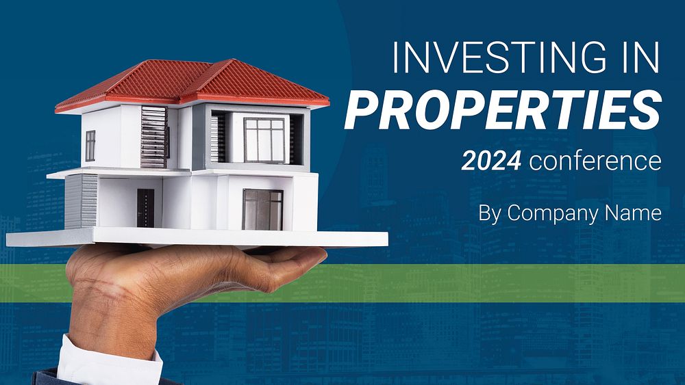 Property investment ppt presentation template, editable text vector