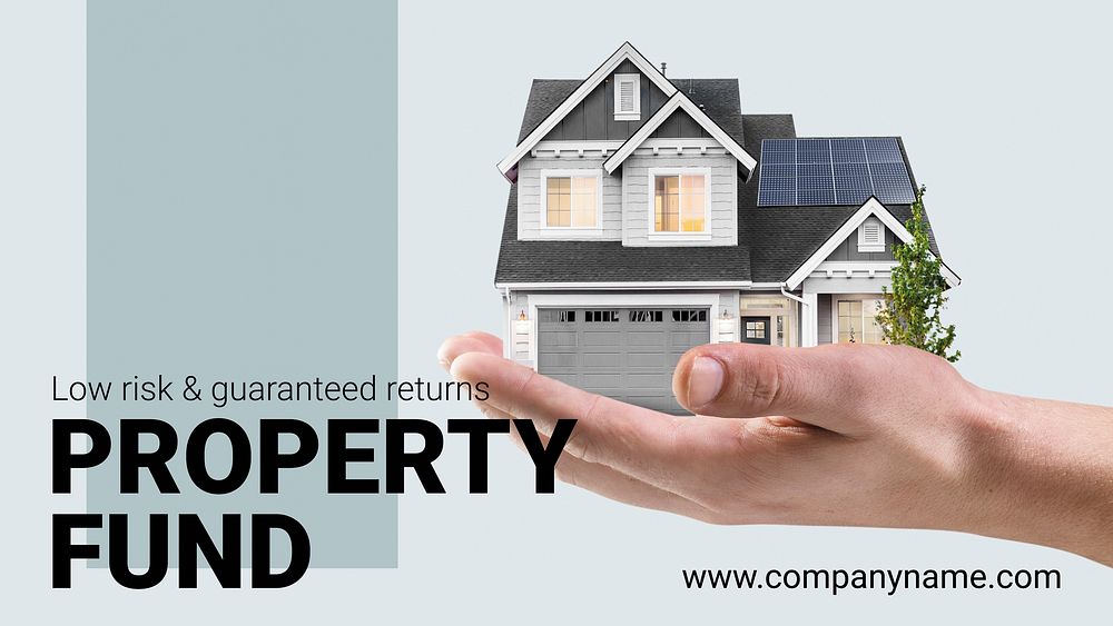 Property fund ppt presentation template, editable text vector