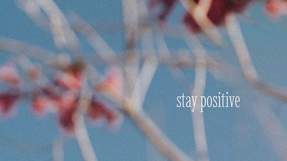 Stay positive banner template, Autumn aesthetic photo vector