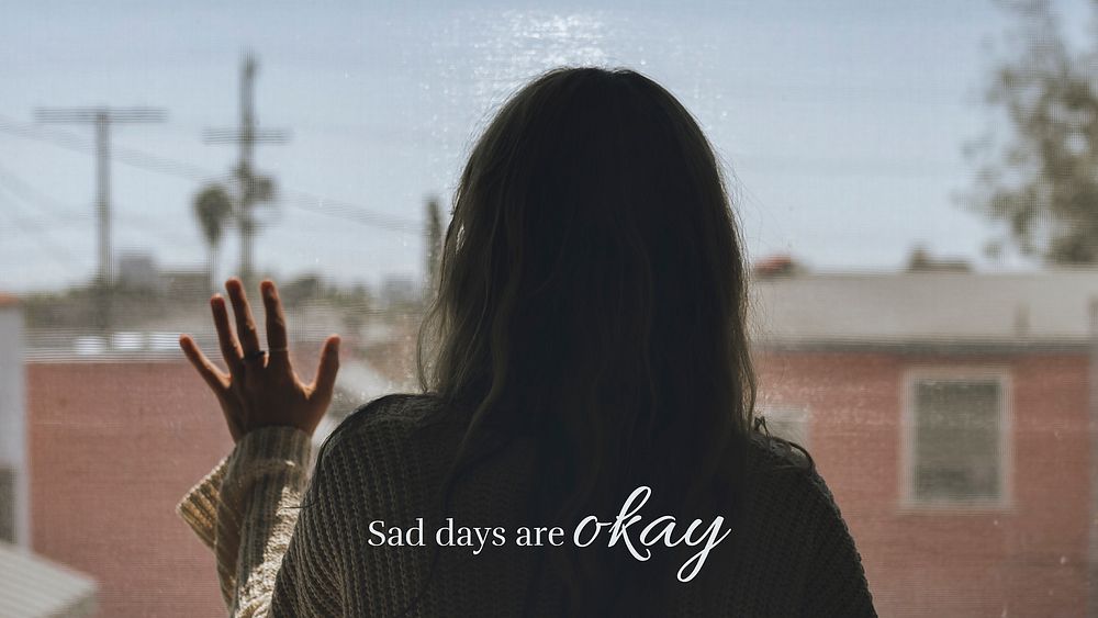 Mental health banner template, sad days are okay quote vector