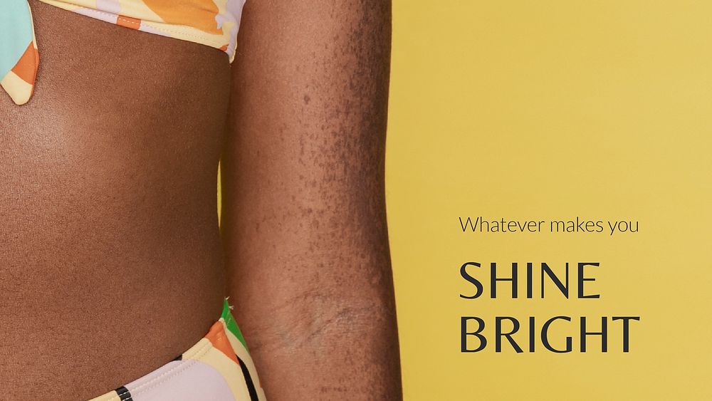 Summer vibes banner template, bikini woman closeup photo vector