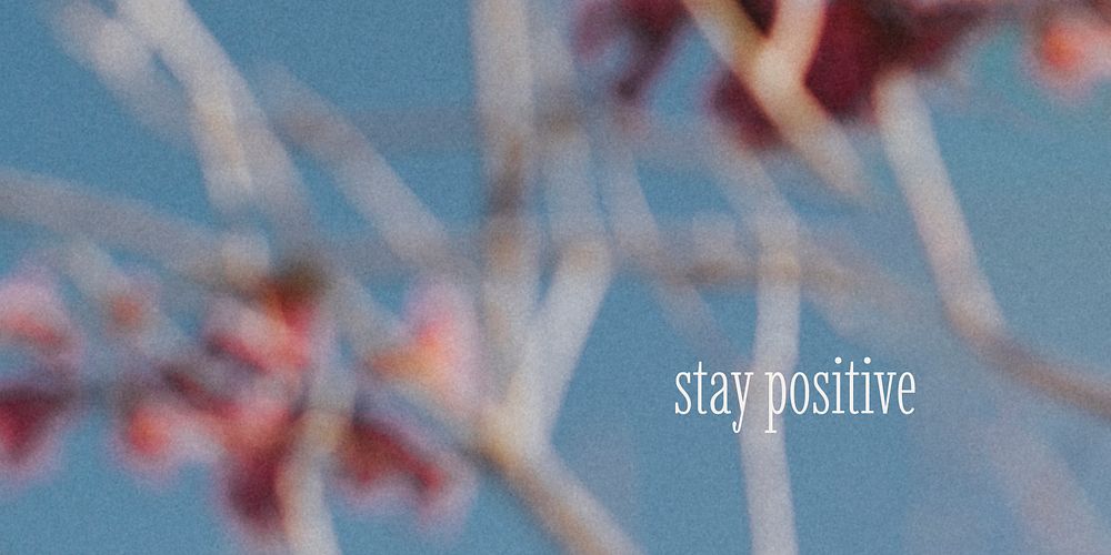 Stay positive Twitter post template, Autumn aesthetic photo vector
