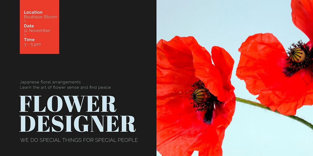 Aesthetic flower Twitter post template,  event advertisement vector