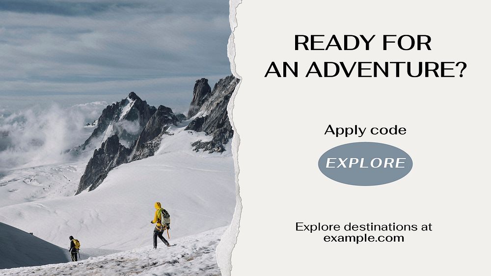 Winter travel  blog banner template,  editable design  vector