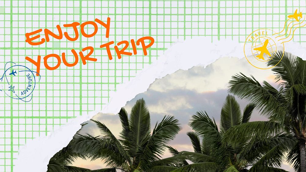 Tropical travel blog banner template,  summer vacation  vector