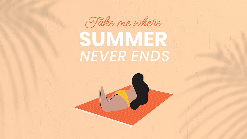 Summer  travel  blog banner template,  woman sunbathing vector