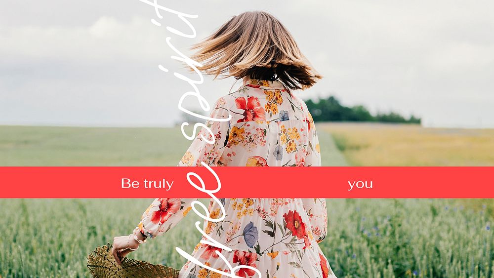 Travel  blog banner template,  woman in field vector