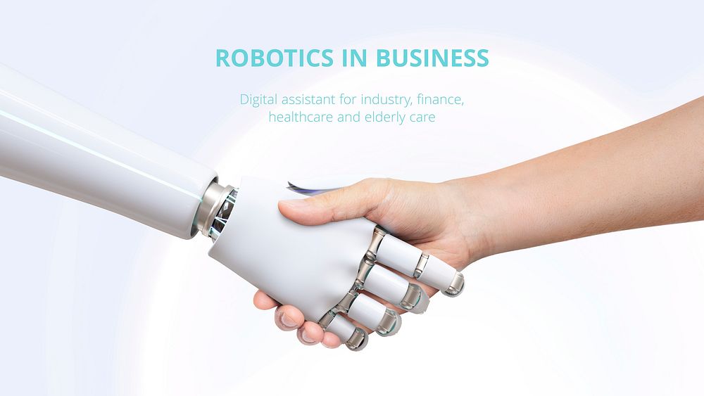 Robotics business blog banner template vector