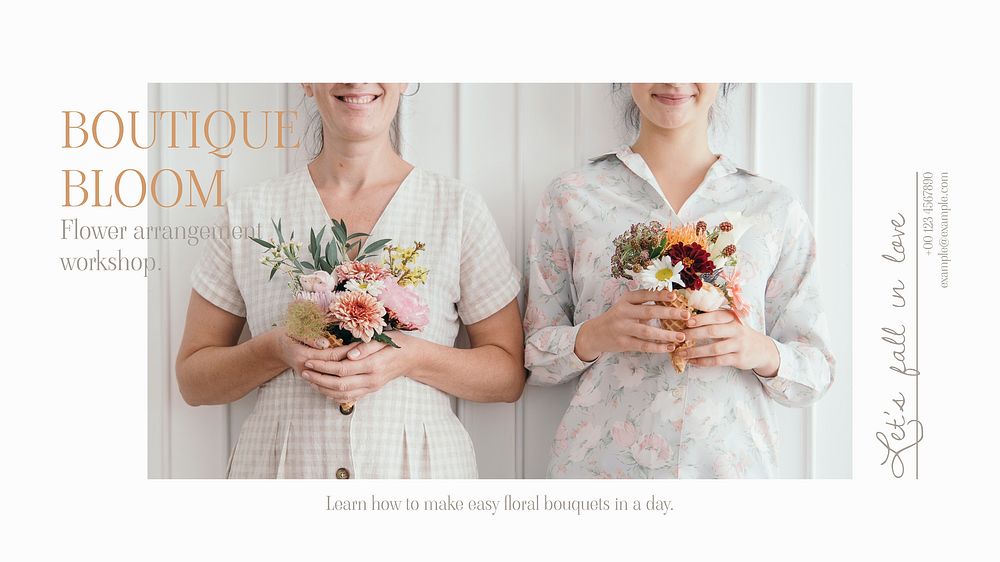 Florist business blog banner template vector
