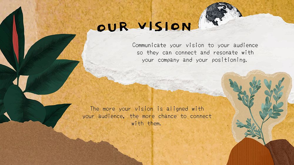 Business vision presentation editable template, eco-friendly design vector