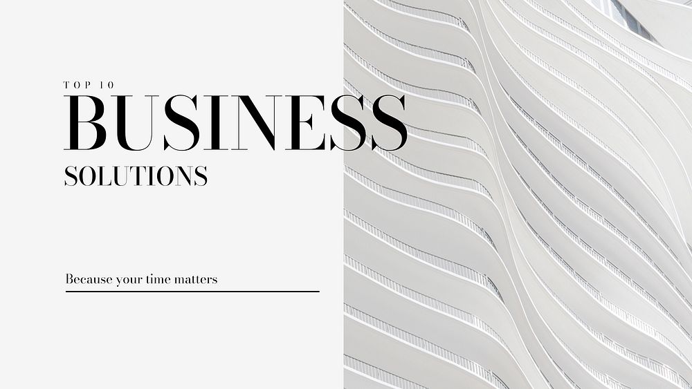 Business solutions presentation editable template, white modern design vector