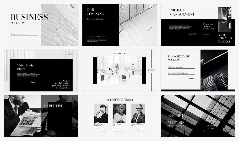 Professional business presentation template collection vector
