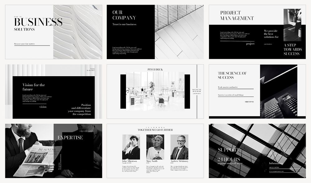 Professional business presentation template collection psd