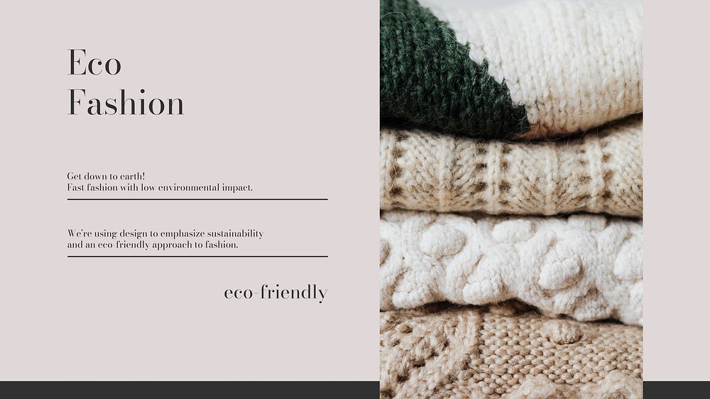 Eco fashion YouTube thumbnail template, sustainable apparel vector