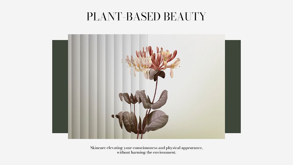 Plant aesthetic presentation editable template vector