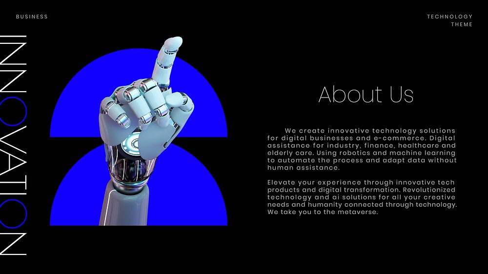 Robotic innovation Facebook ad template, futuristic tech vector