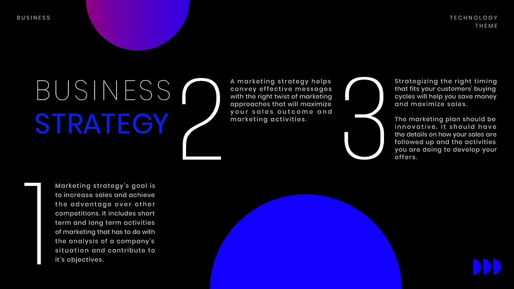 Business strategy blog banner template, neon design vector