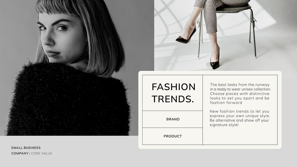 Fashion trends PowerPoint presentation template vector