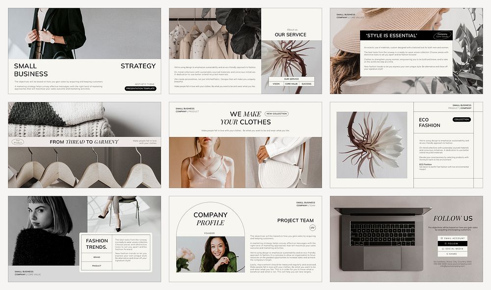 Fashion business YouTube thumbnail template set psd