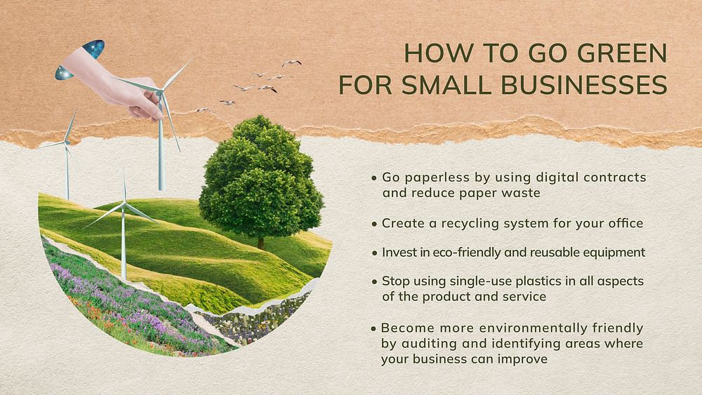 Environment business PowerPoint editable template vector