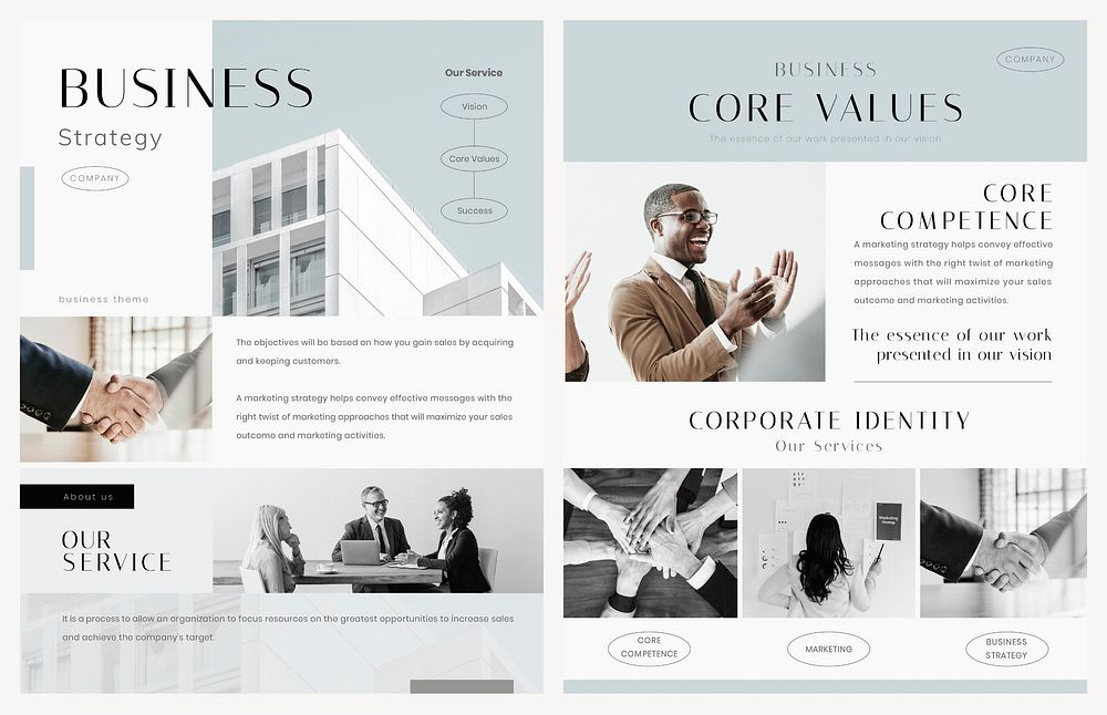 Professional business flyer template, modern design set psd