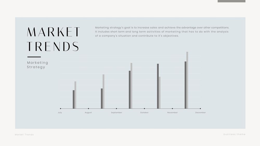 Market trends blog banner template, marketing strategy vector