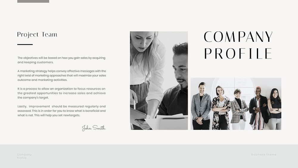 Company profile blog banner template, business overview vector