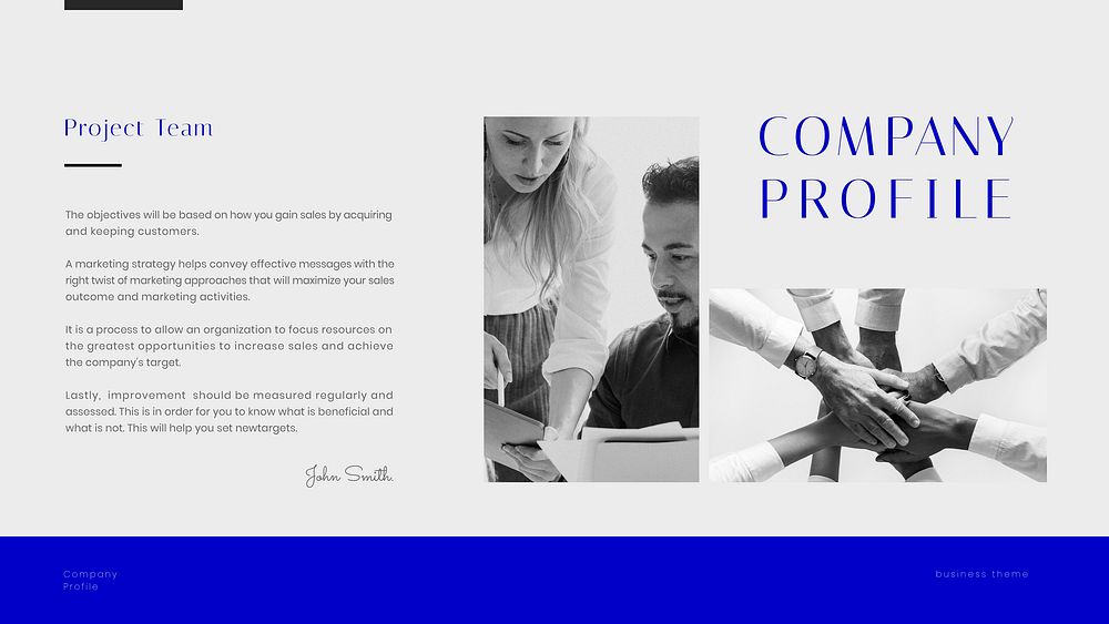 Company profile presentation editable template, business overview vector
